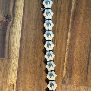 Spartina 449 Gold and Cream Floral Bracelet